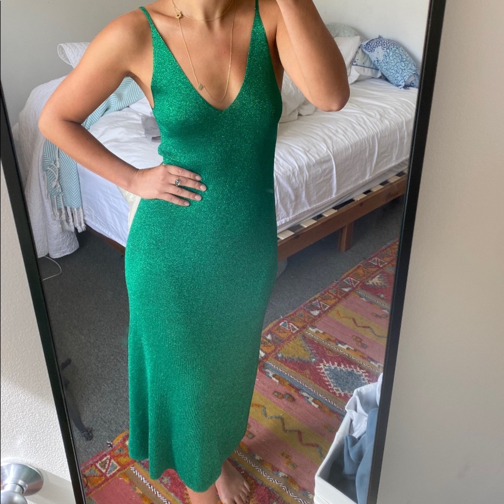 DODO BAR OR - Litay Metallic Knitted Midi Dress (NWT)